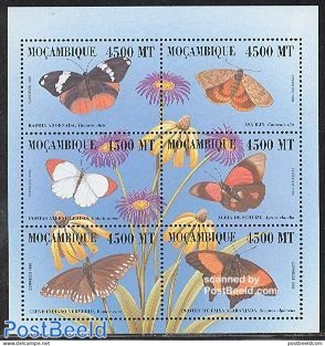 Mozambique 2000 Butterflies 6v M/s (Rainha Adornada A.o.), Mint NH, Nature - Butterflies - Flowers & Plants - Mosambik