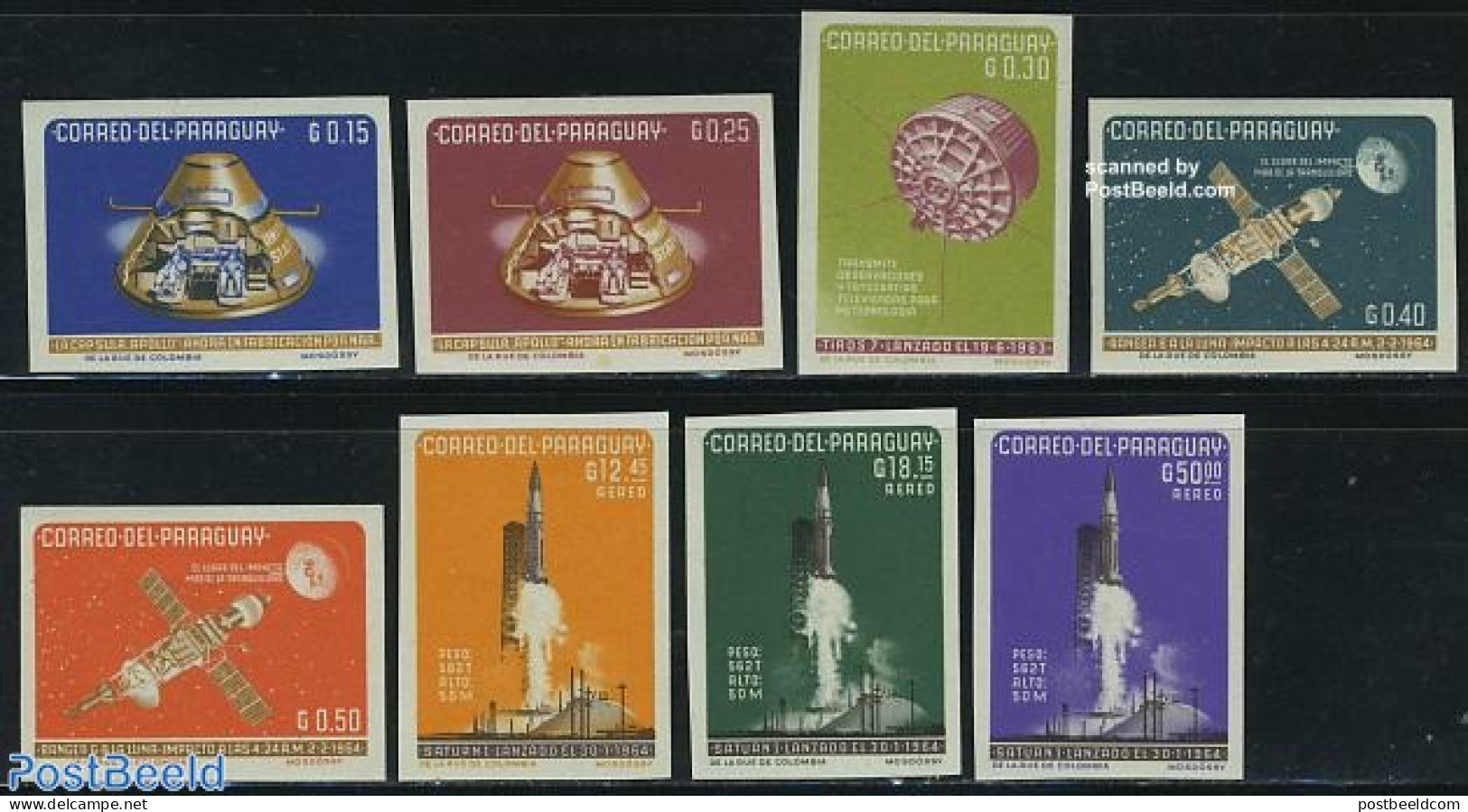 Paraguay 1964 Space Flights 8v Imperforated, Mint NH, Transport - Space Exploration - Paraguay