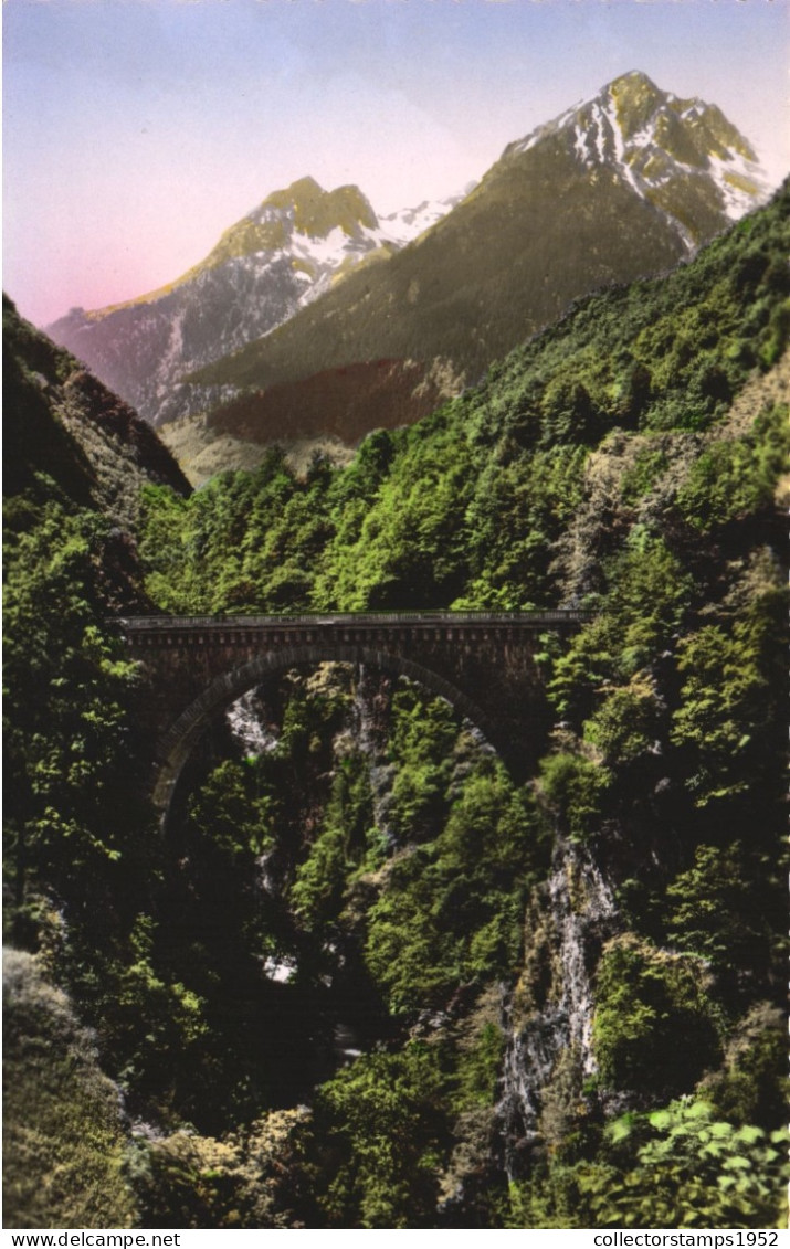 SAINT SAUVEUR, NAPOLEON BRIDGE, ARCHITECTURE, MOUNTAIN, FRANCE, POSTCARD - Saint-Sauveur