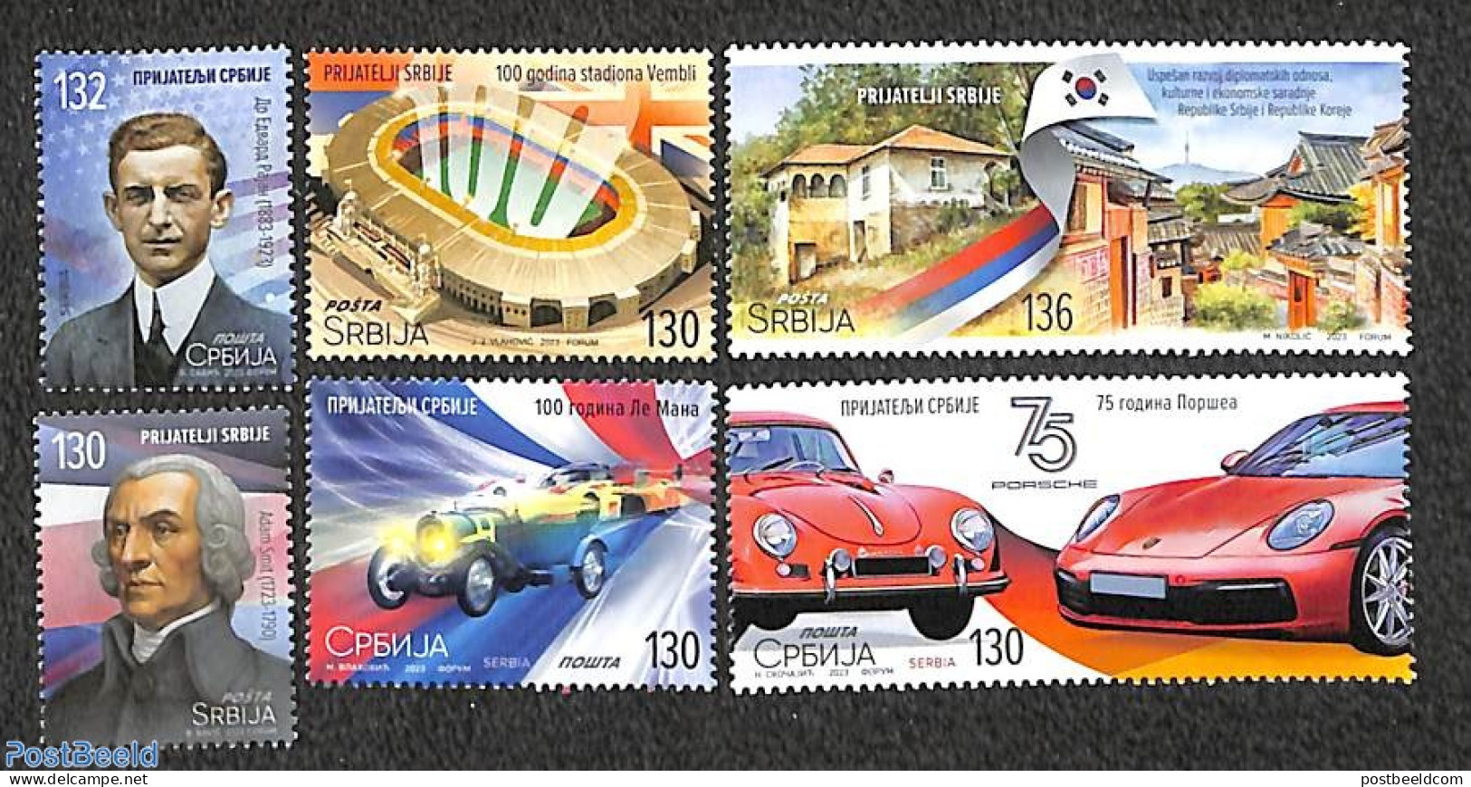 Serbia 2023 Friends Of Serbia 6v, Mint NH, Sport - Transport - Sport (other And Mixed) - Automobiles - Coches