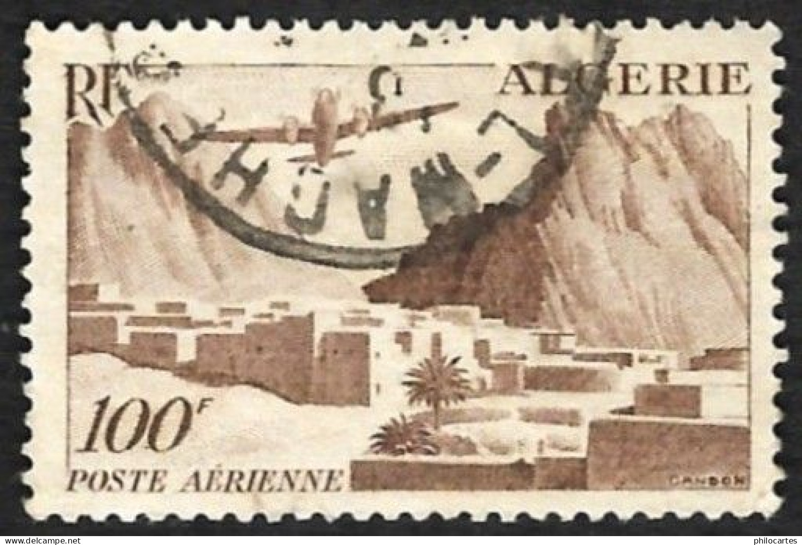 ALGERIE 1949  - PA 10 - Gorges D'El Kantara  -  Oblitéré - Posta Aerea
