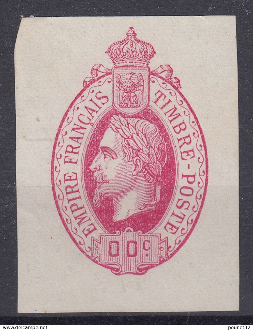 FRANCE ESSAI TYPE NAPOLEON LAURE PROJET PRIVE RENARD SANS VALEUR COULEUR CARMIN - Proofs, Unissued, Experimental Vignettes