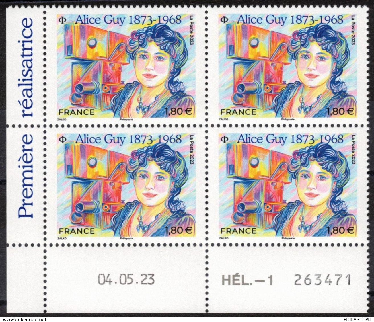 FRANCE 2023 - Bloc De 4 Coin Daté - Alice Guy (1873-1968) - YT 5699 Neuf ** - 2020-…