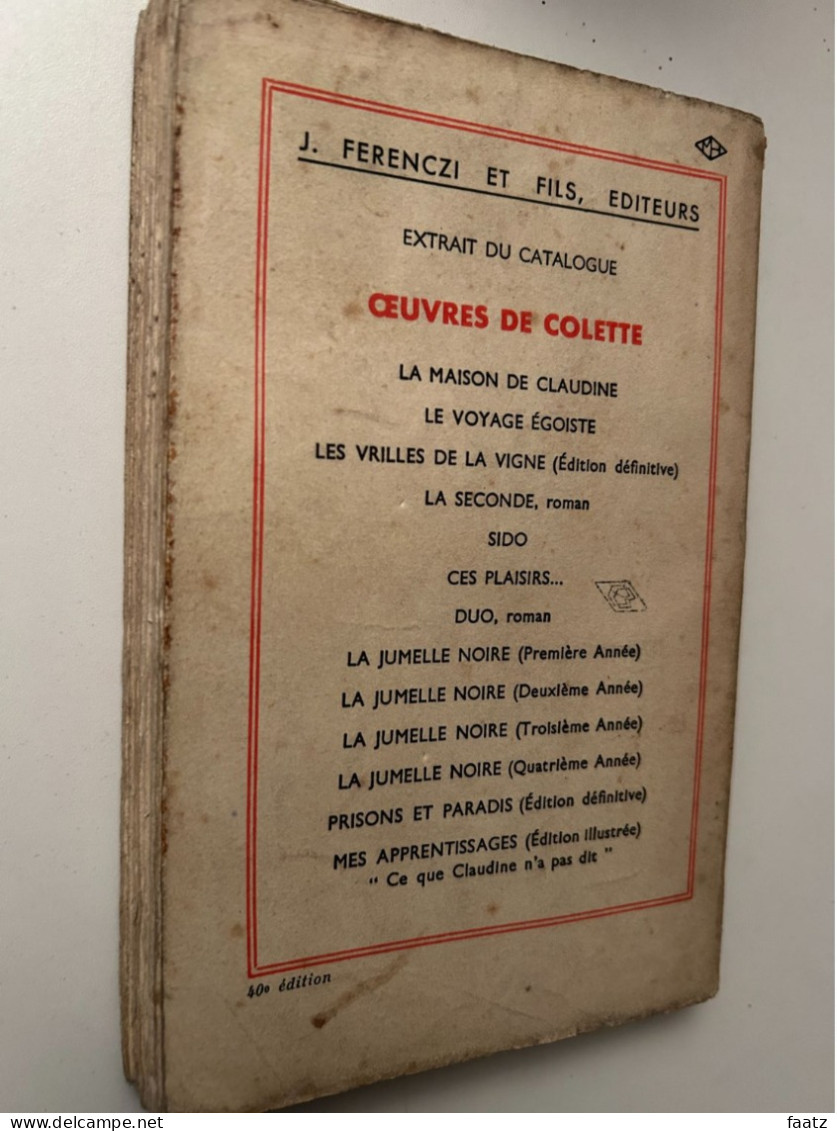 4 Livres Anciens Classiques (1933-1952): Colette, Girault, Simenon, Zola - Wholesale, Bulk Lots