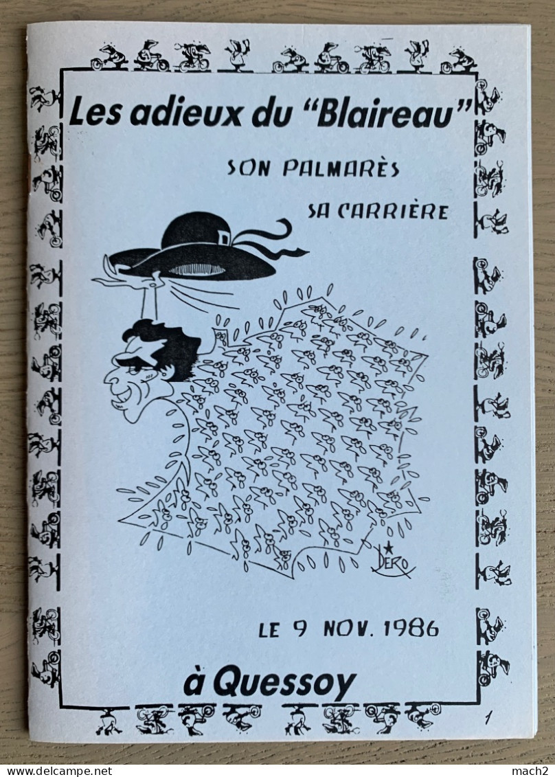 Livret De 20 Pages HINAULT Les Adieux Du « Blaireau » 1986 Quessoy VOIR Toutes Les Photos! - Wielrennen