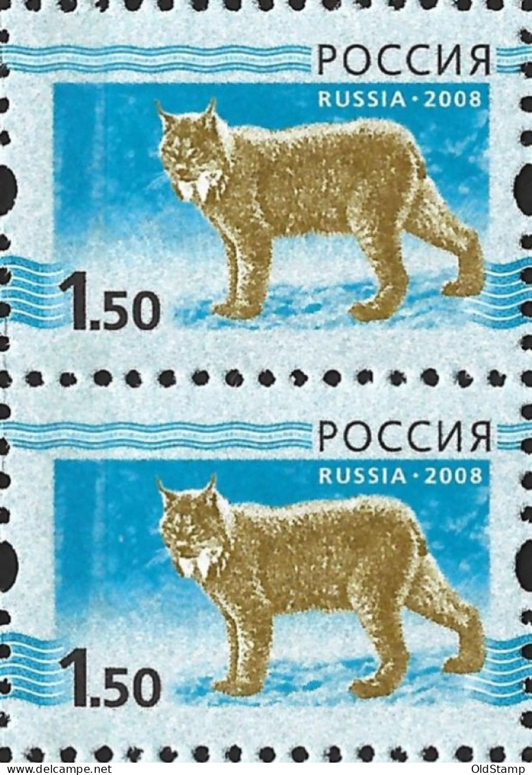 ANIMAL LYNX Russia 2008 Wild Animals Big Cats Lynx Trot Bobcat MNH STANDART Stamps In Pair Mi. # - Félins