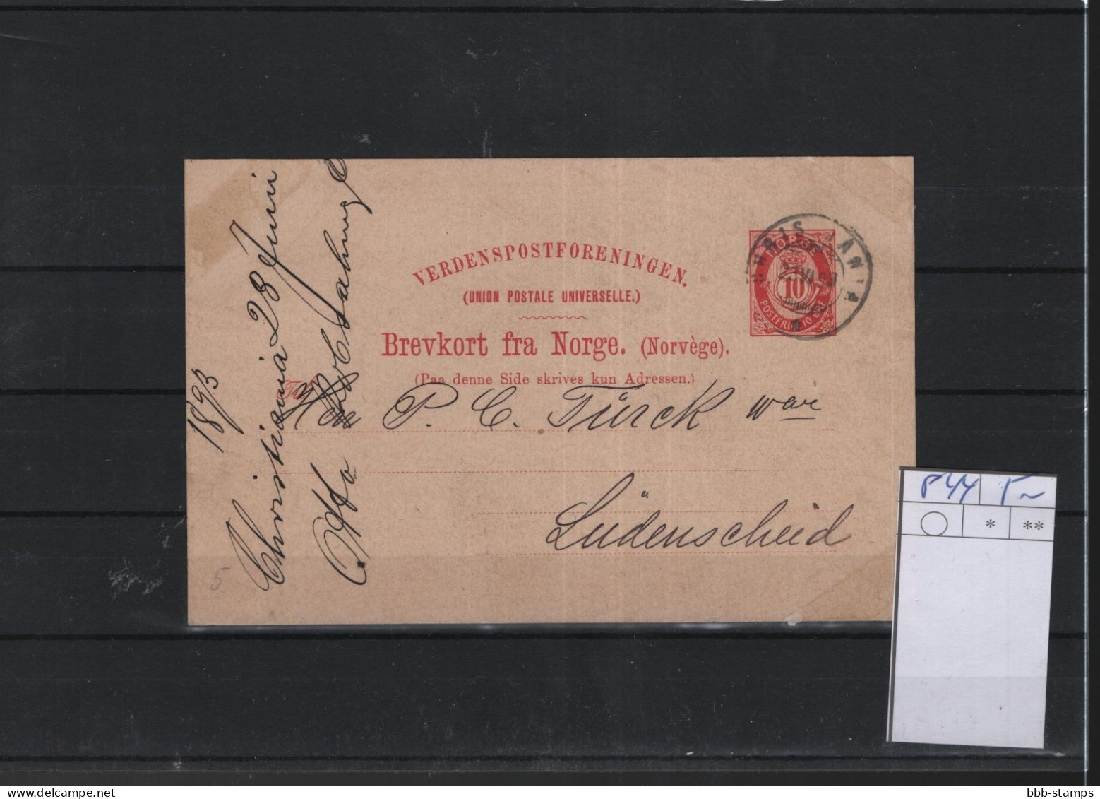 Norwegen Michel Cat.No. Postal Stat P44 Used (2) - Postal Stationery