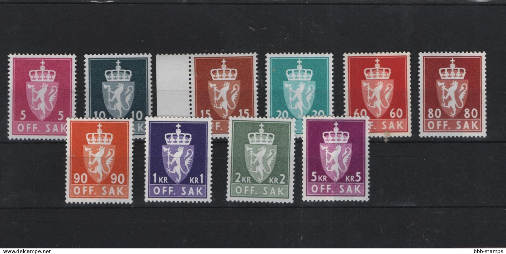 Norwegen Michel Cat.No. Service Mnh/** 68/85 Y - Service