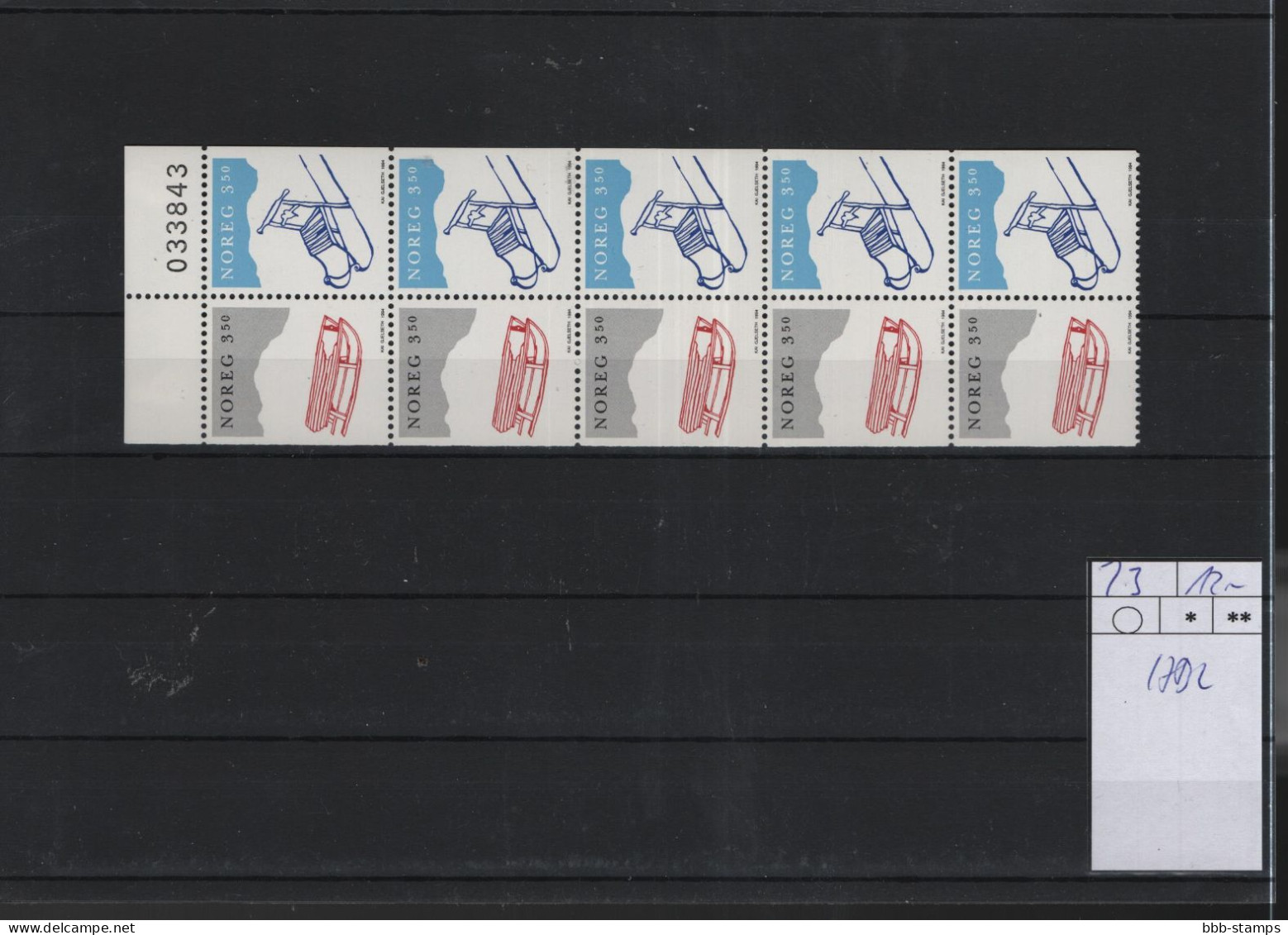 Norwegen Michel Cat.No. Booklet Mnh/** Pane 23 - Booklets