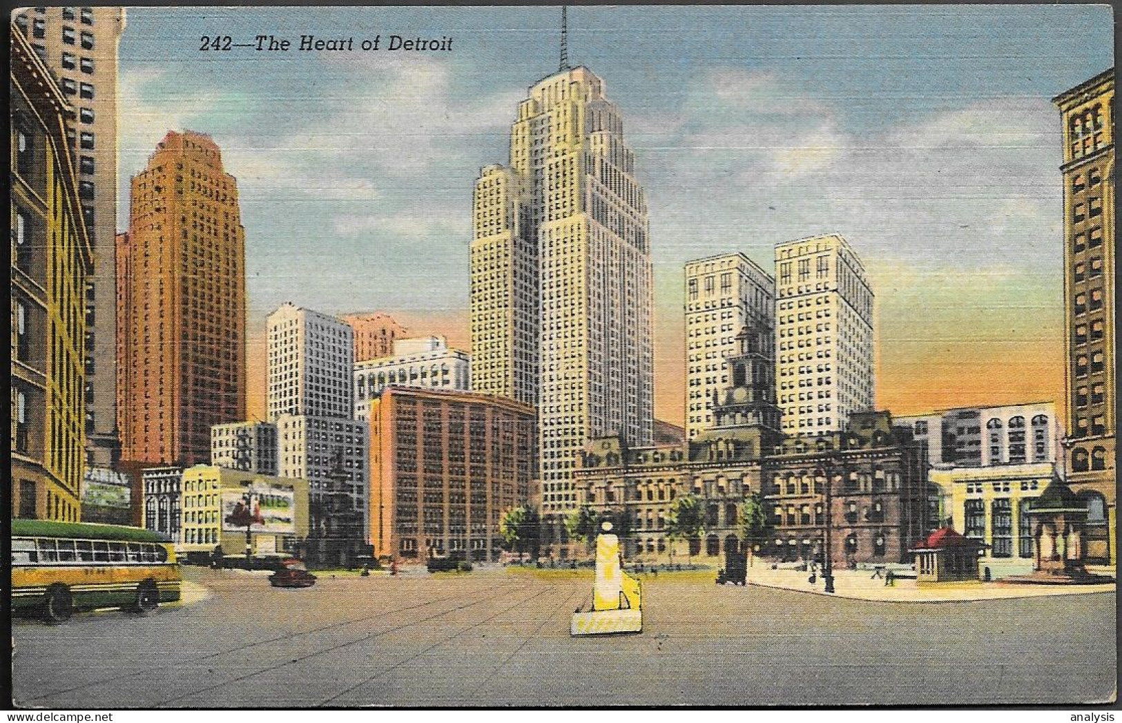 USA Detroit MI Street Scene Old PPC 1952 Mailed - Detroit