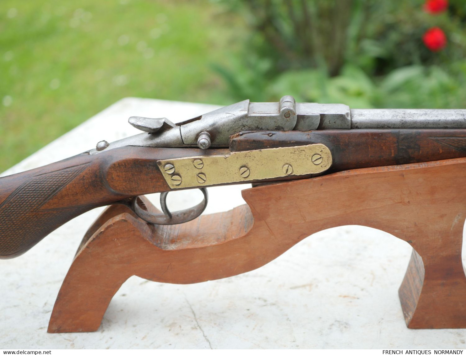 Carabine Warnant Avant 1870 9mm Bloc Coulissant à Percussion Centrale Et Chien Externe XIX Ième - Decorative Weapons