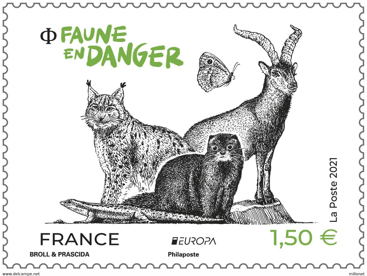 SALE!!! FRANCE FRANCIA FRANKREICH 2021 EUROPA CEPT Endangered National Wildlife Stamp MNH ** - 2021