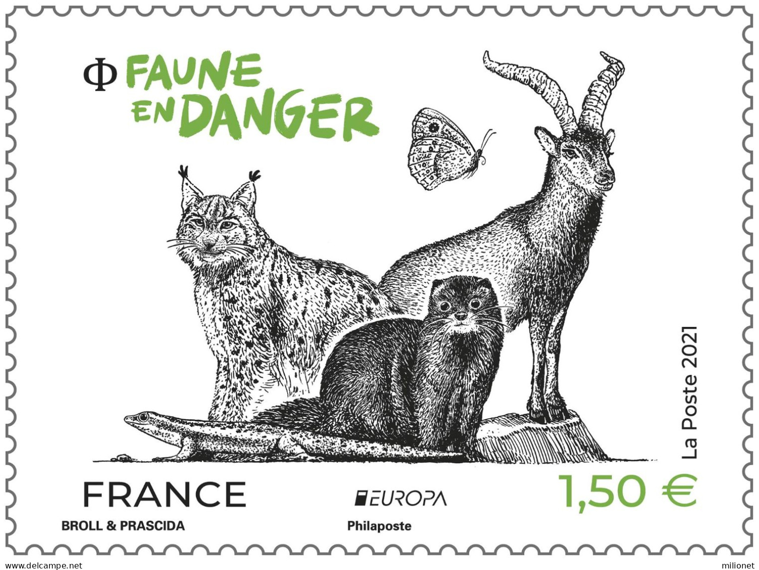 SALE!!! FRANCE FRANCIA FRANKREICH 2021 EUROPA CEPT Endangered National Wildlife Stamp MNH ** - 2021