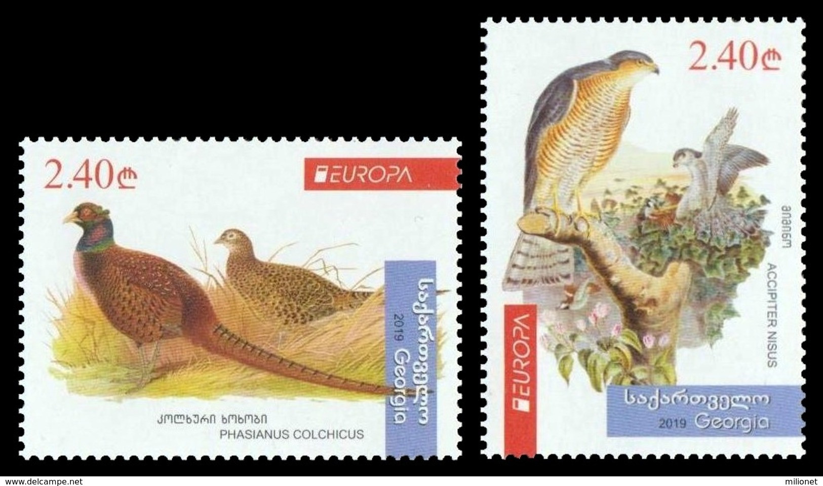 SALE!!! GEORGIA GEORGIE GEORGIEN 2019 EUROPA CEPT NATIONAL BIRDS 2 Stamps MNH ** - 2019