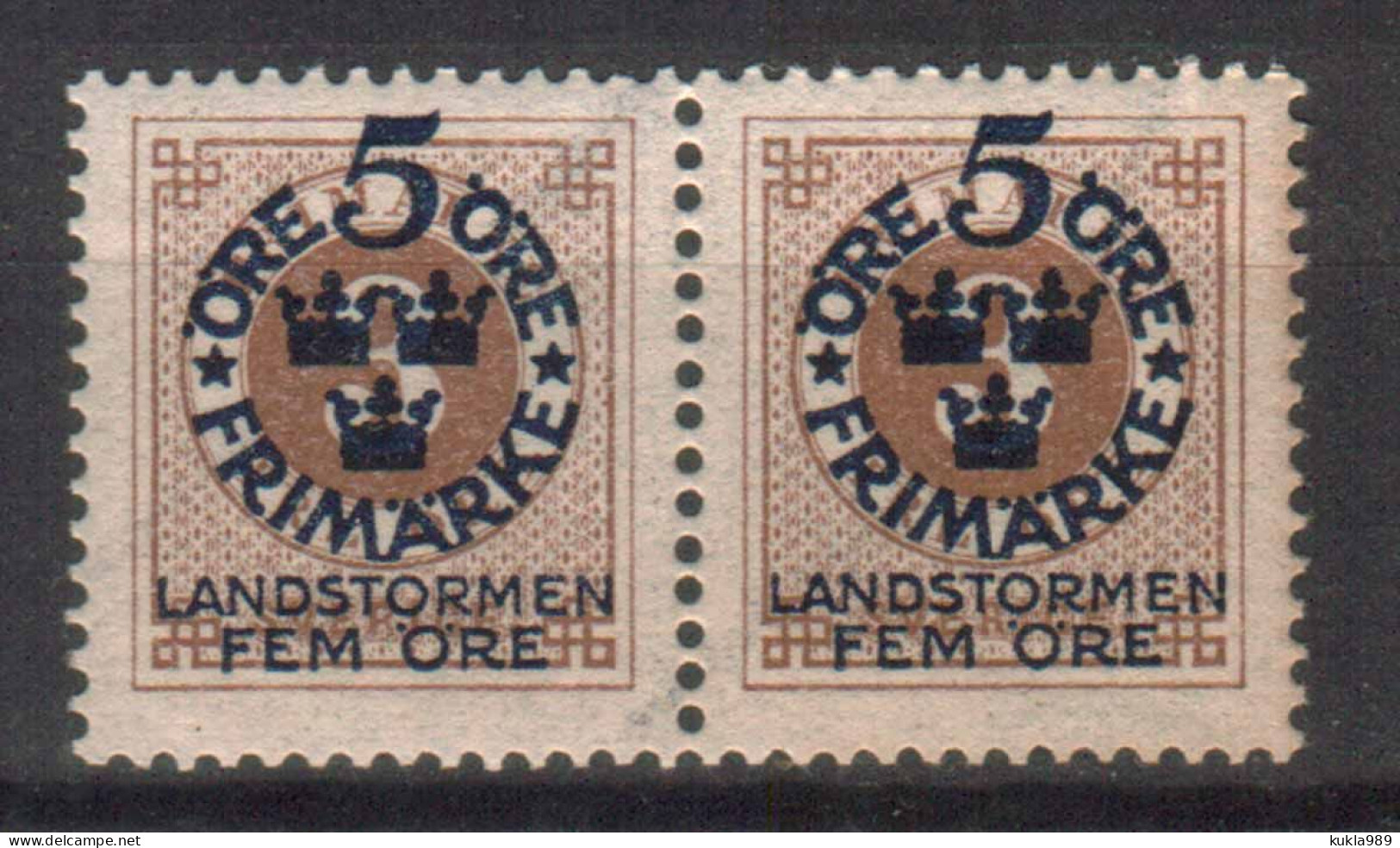 SWEDEN STAMPS. 1918, Sc.#B2,  PAIR MNH - Unused Stamps