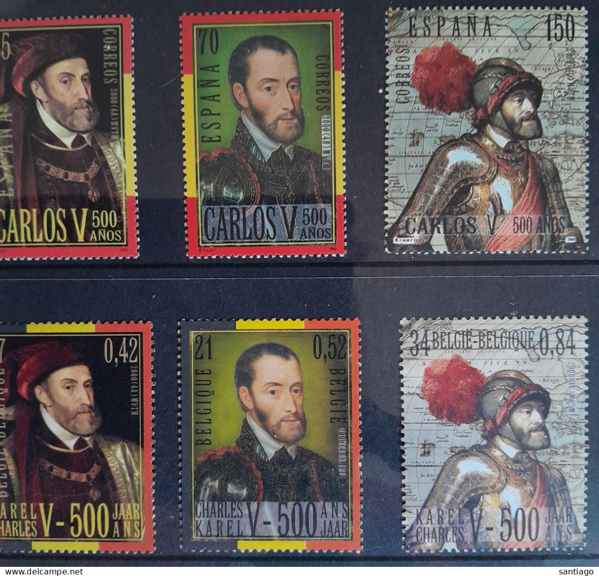 Spanje & Belgie / España Y Belgica :  Nrs 3264-66 & 2887-89 Carlos Primero Karel V - Used Stamps