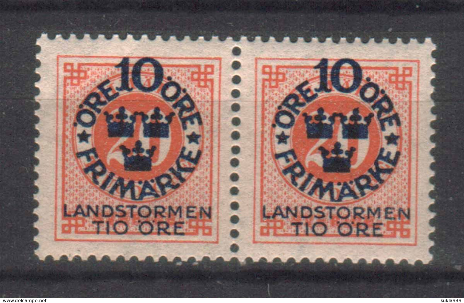 SWEDEN STAMPS. 1918, Sc.#B7,  PAIR MNH - Unused Stamps