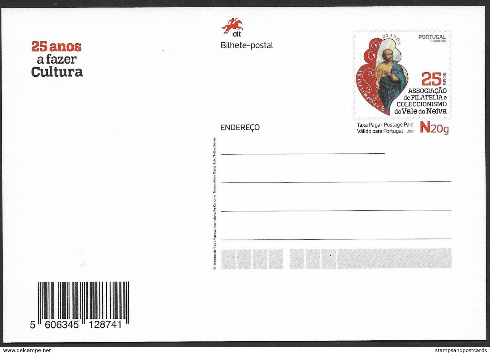 Portugal Entier Postal 2021 Association Philatelique Vale Do Neiva Viana Do Castelo 25 Ans Stationery  Philatelic Club - Enteros Postales