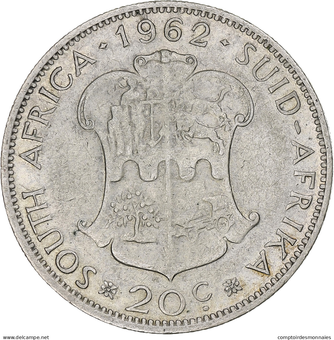 Afrique Du Sud, 20 Cents, Van Riebeeck, 1962, Pretoria, Argent, TTB, KM:61 - Zuid-Afrika