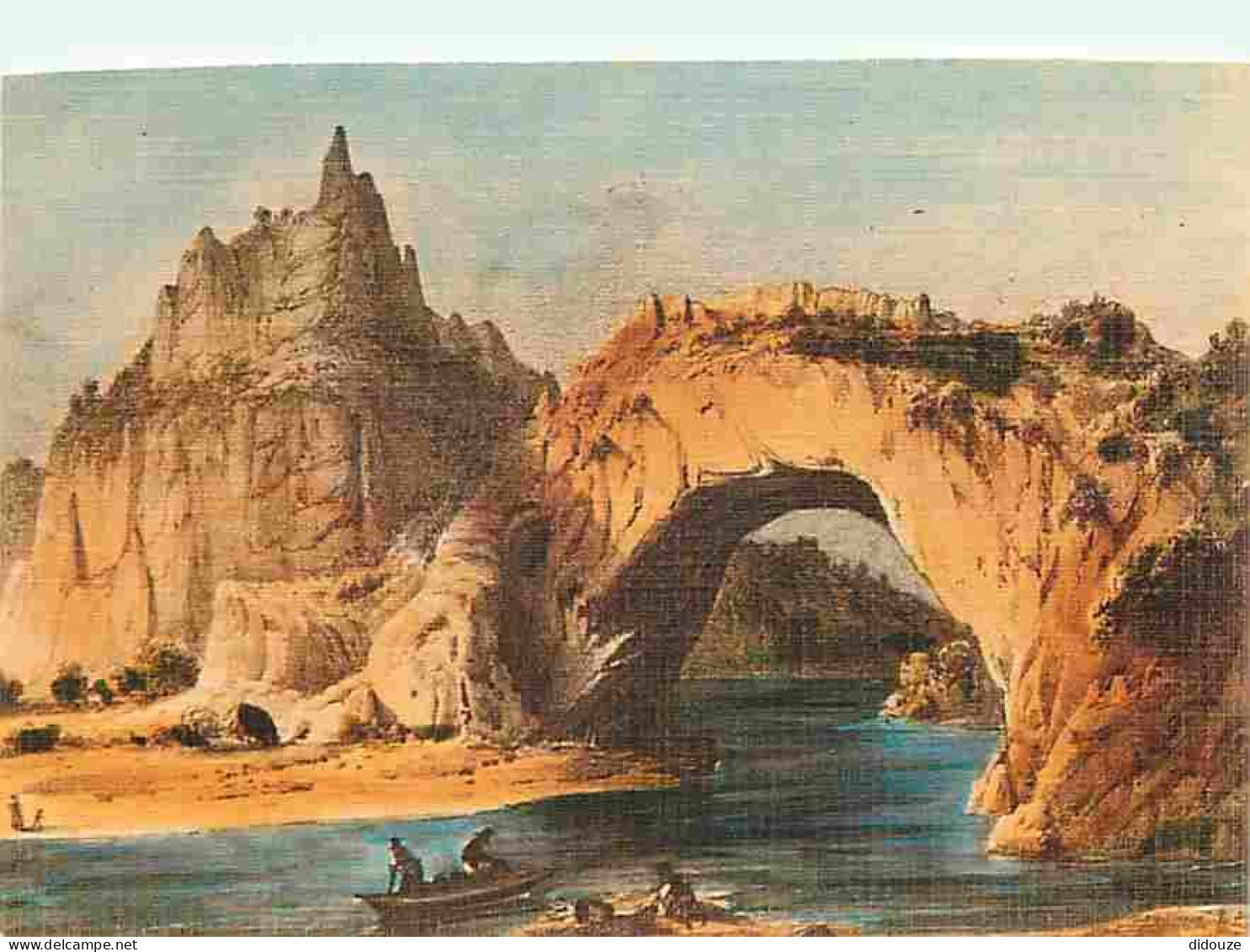 07 - Ardèche - Gorges De L'Ardèche - Le Pont D'Arc - Aux Environs De L'an 1840 (d'après Une Gravure D'époque) - Gravure  - Vallon Pont D'Arc