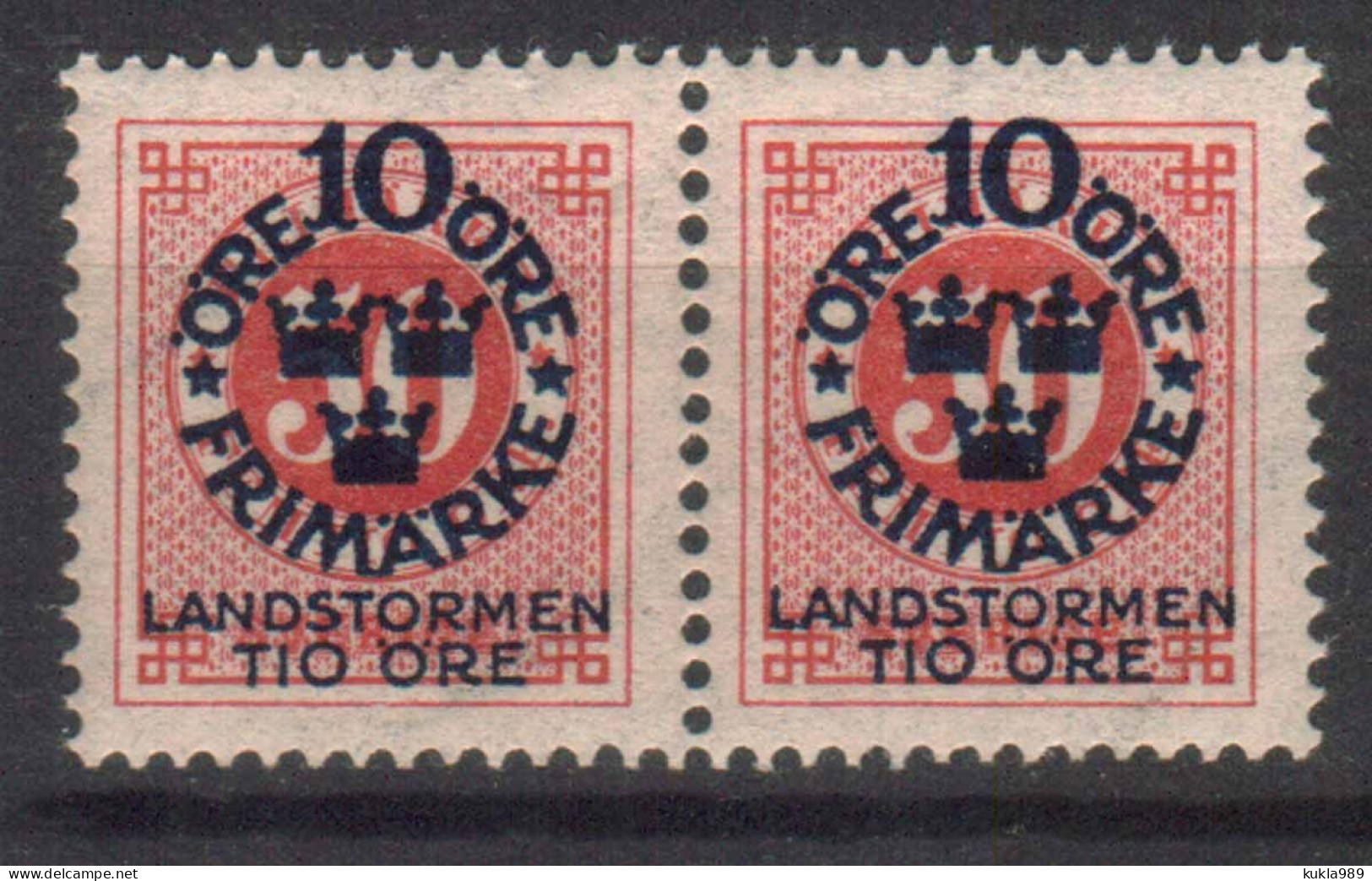 SWEDEN STAMPS. 1918, Sc.#B10,  PAIR MNH - Unused Stamps