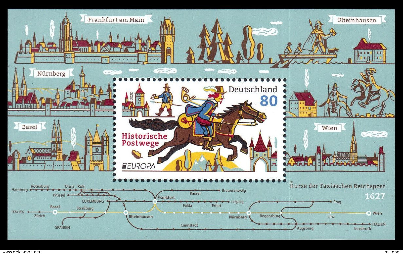 SALE!!! ALEMANIA GERMANY ALLEMAGNE DEUTSCHLAND 2020 EUROPA CEPT Ancient Postal Routes S/S Souvenir Sheet MNH ** - 2020