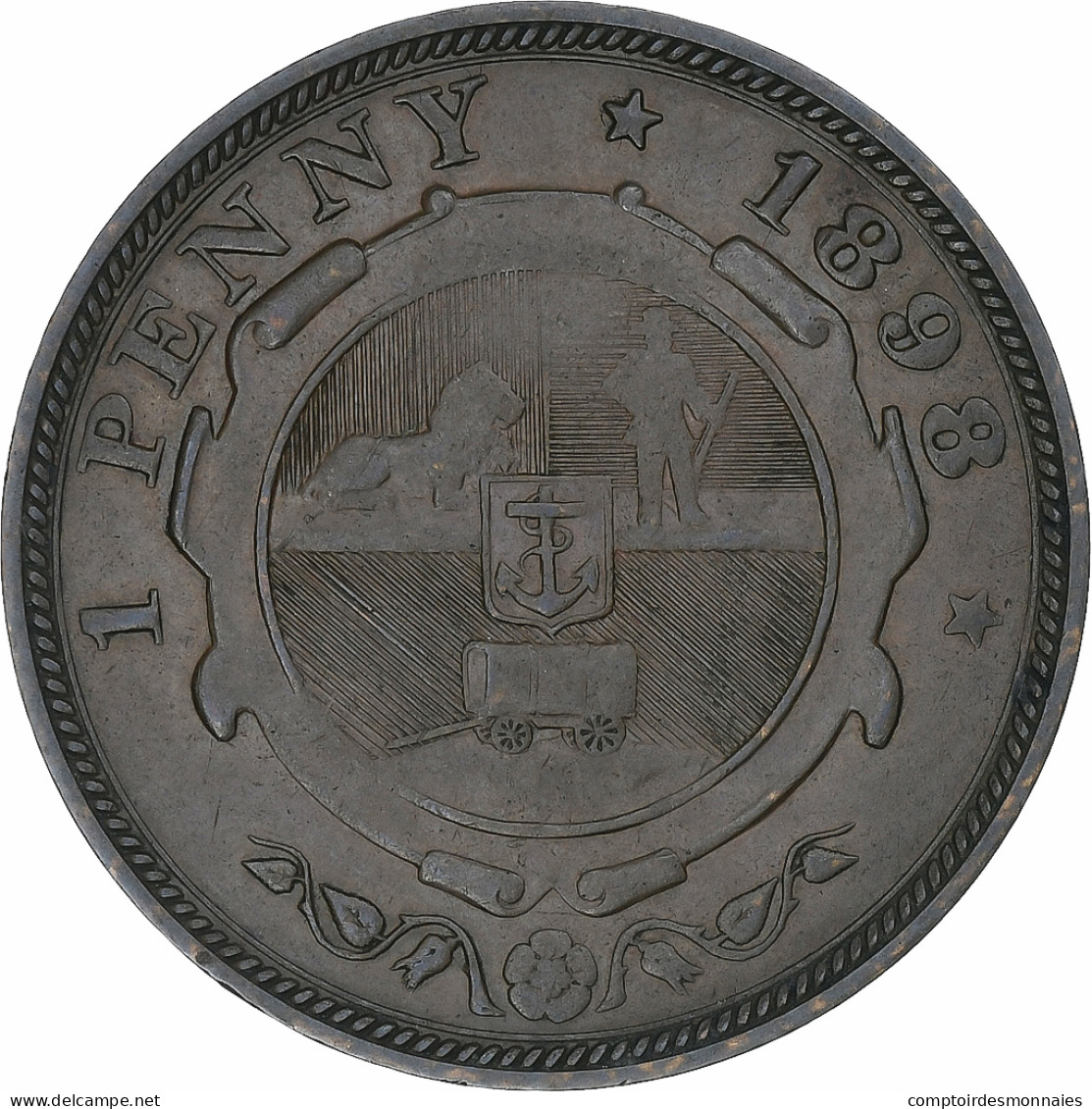 Afrique Du Sud, Penny, 1898, Pretoria, Bronze, TTB, KM:2 - Südafrika