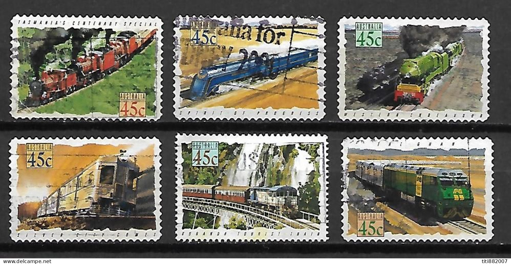 AUSTRALIE   -  1993.   TRAINS  -  Série Complète .oblitérés. - Used Stamps