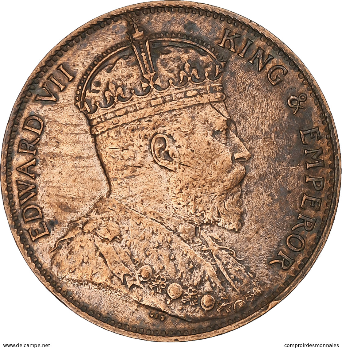Sri Lanka , Edward VII, Cent, 1909, Calcutta, Cuivre, TTB+ - Kolonies