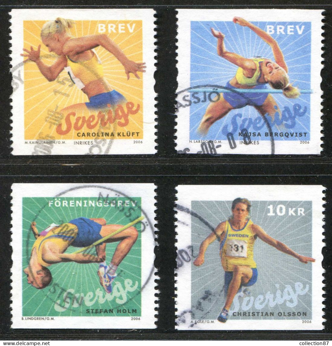 Réf 77 < SUEDE Année 2006 < Yvert N° 2517 à 2520 Ø Used < SWEDEN - Sport Athlétisme Suédois < Champions JO - Oblitérés