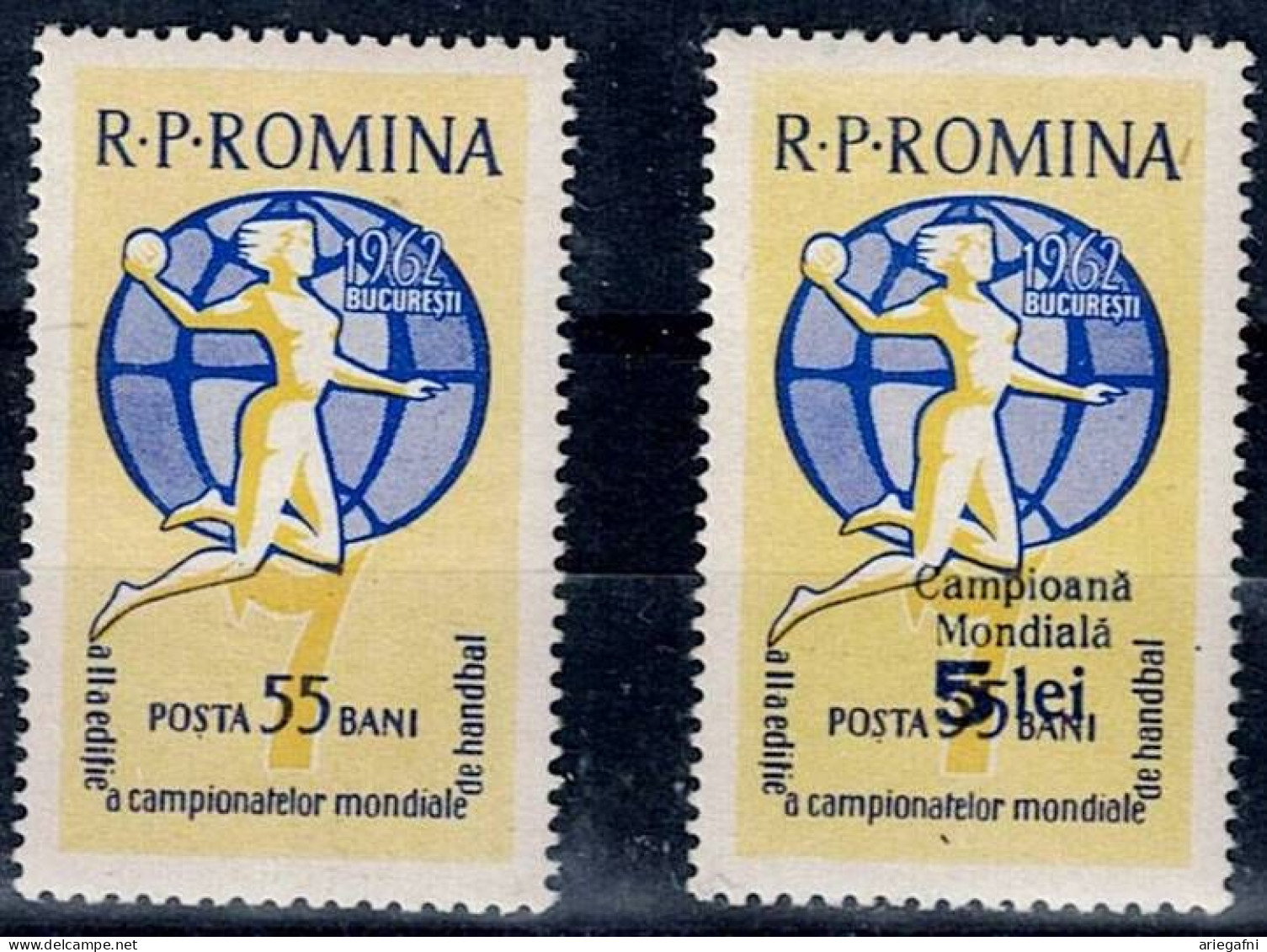 ROMANIA  1962 SPORT+ STAMP WITH OVERPRINT MI No 2047+ 2094 MNH VF!! - Used Stamps