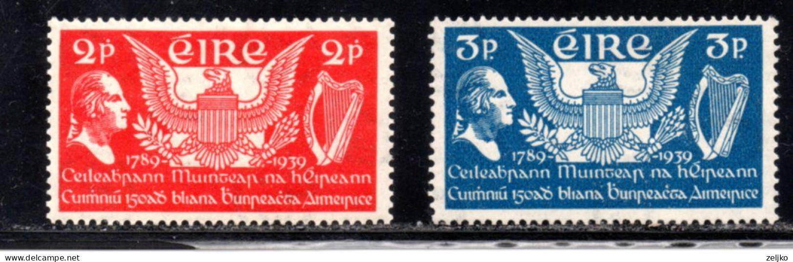 Ireland, MNH, 1939, Michel 69 - 70 - Ongebruikt