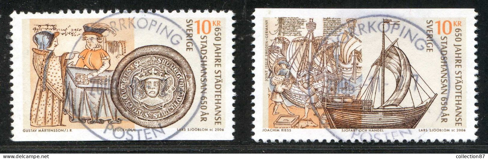 Réf 77 < SUEDE Année 2006 < Yvert N° 2527 + 2529 Ø Used < SWEDEN - Used Stamps