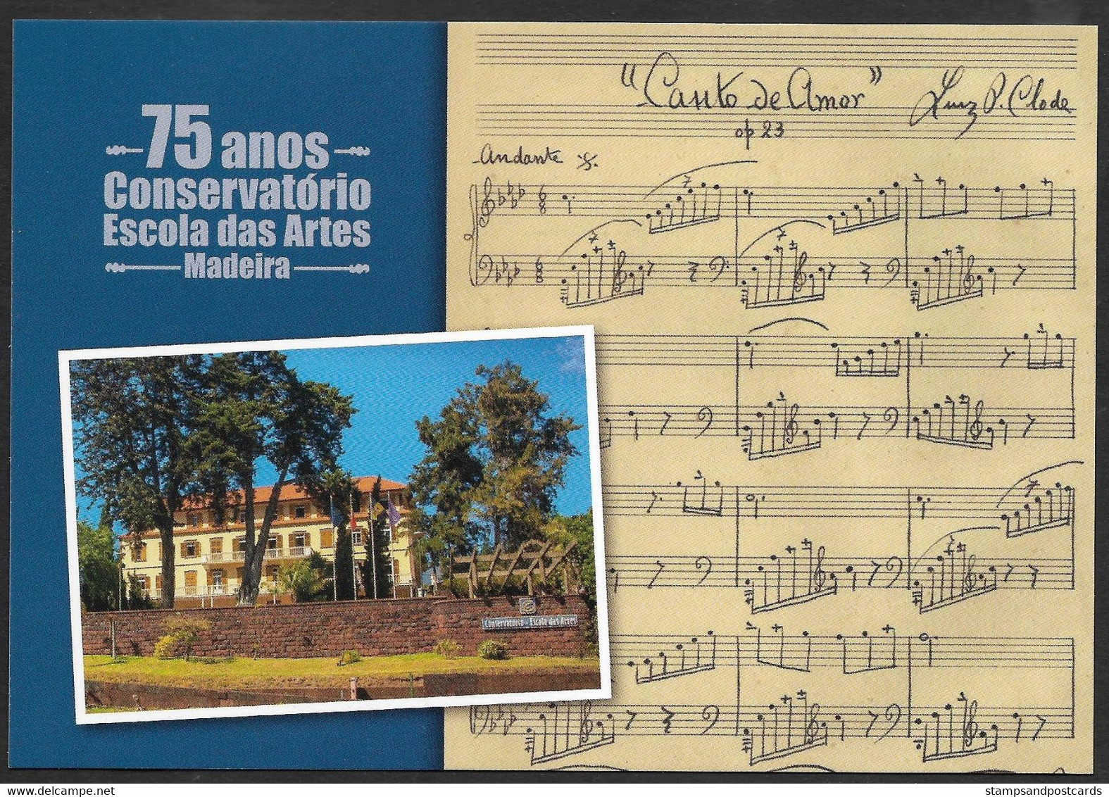 Portugal Entier Postal 2021 Conservatoire île Madère Ecole Arts Musique Stationery Madeira Conservatory Art School Music - Música