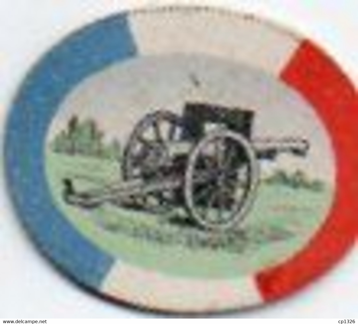 2V8Bv  Insigne Militaire Décoration Vignette Médaille Guerre 14/18 épinglette Ovale Journée Du Canon 75 En 1914 1915 - France