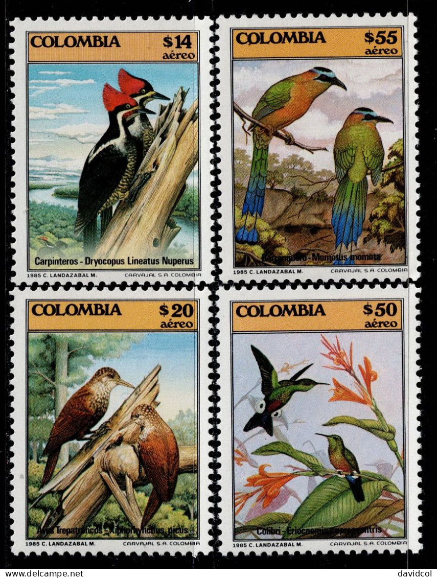 06- KOLUMBIEN - 1985- MNH- BIRDS –FAUNA- HUMMINGBIRDS,WOODPECKER - Colombia