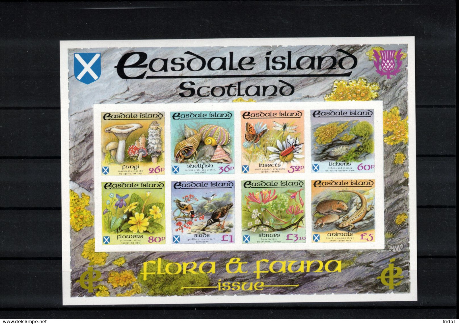 Easdale Island Scotland 1989 Flora+Fauna Imperforated Block Postfrisch / MNH - Emissione Locali
