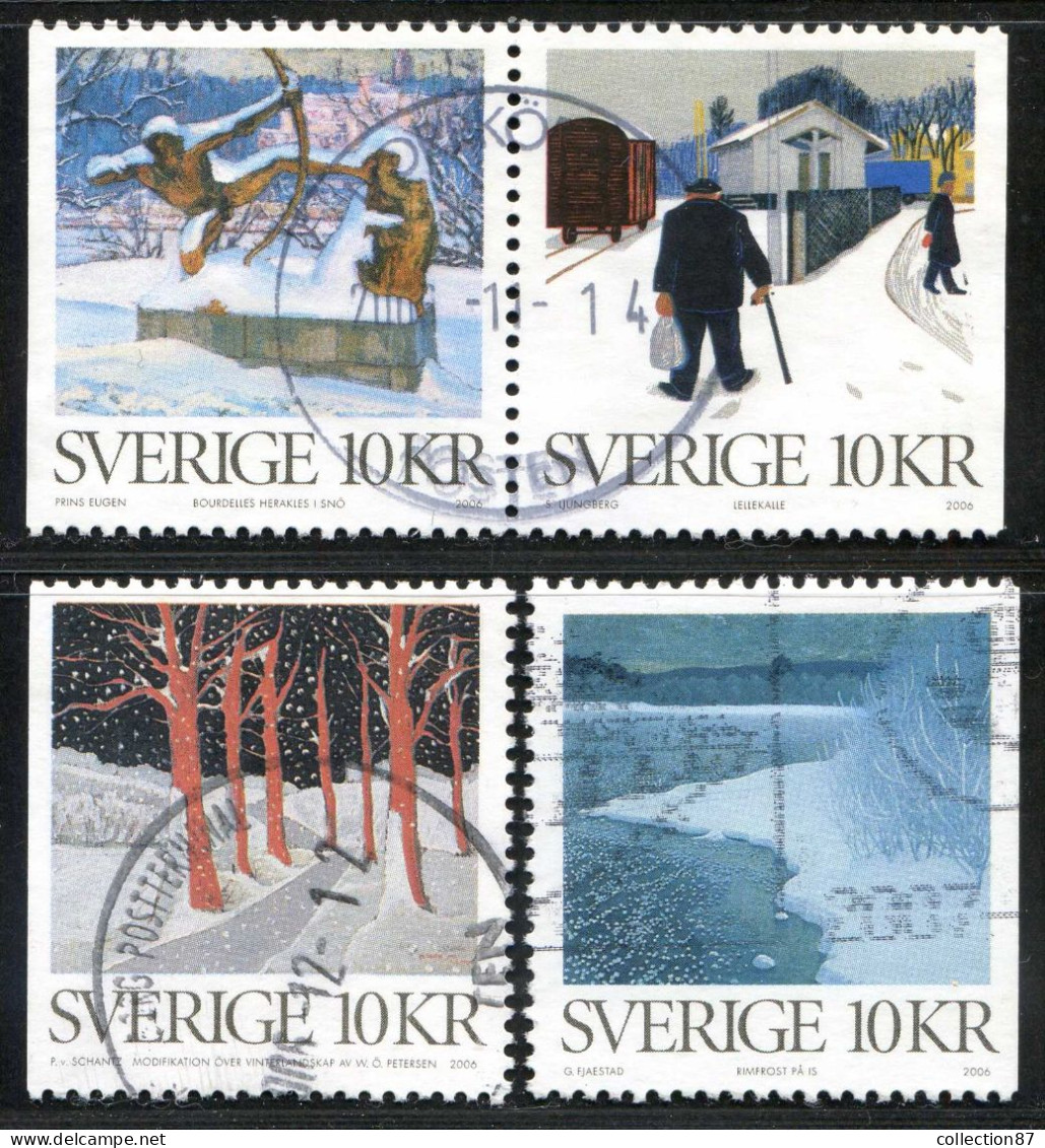 Réf 77 < SUEDE Année 2006 < Yvert N° 2538 à 2541 Ø Used < SWEDEN < Art < L'Hiver En Peinture - Used Stamps