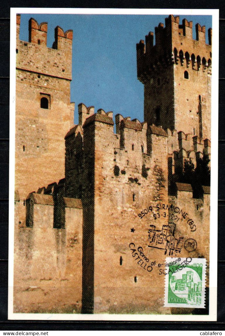 ITALIA - 1991 - CASTELLO SCALIGERO - SIRMIONE - Cartas Máxima