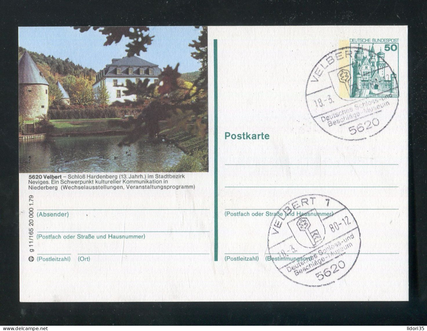 "BUNDESREPUBLIK DEUTSCHLAND" 1979, Bildpostkarte Mit Bildgleichem Stempel Ex "VELBERT" (L1020) - Illustrated Postcards - Used