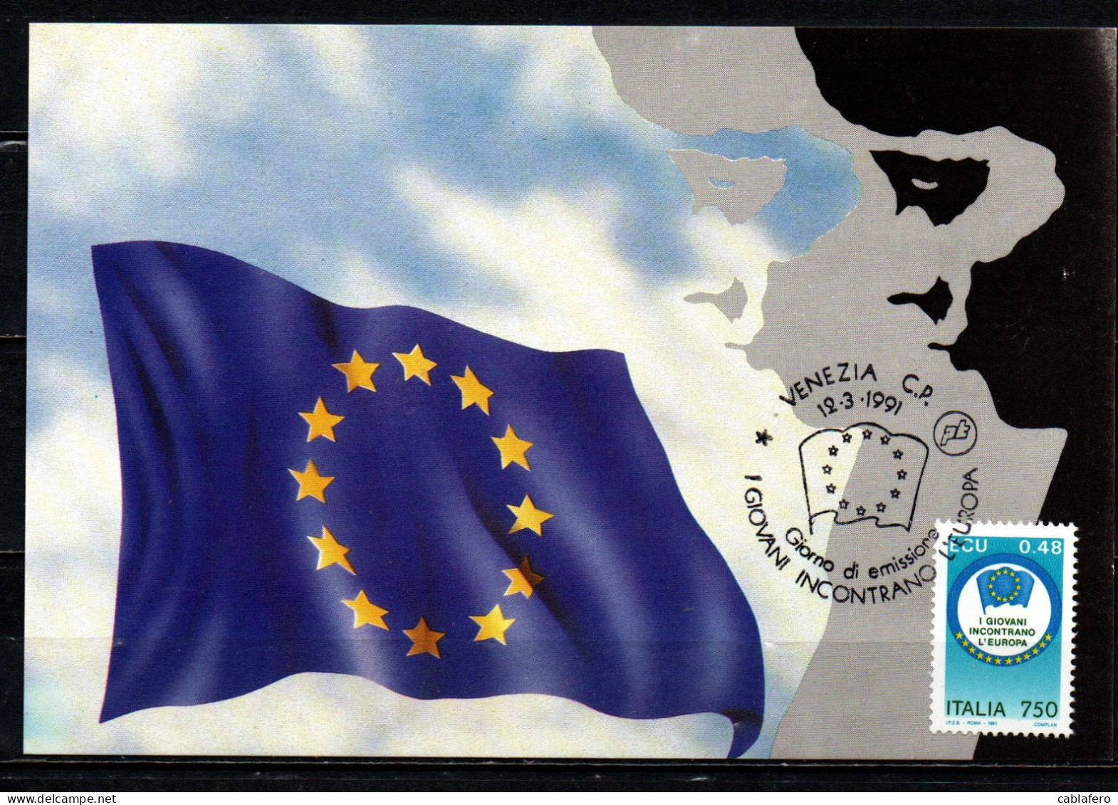 ITALIA - 1991 - MANIFESTAZIONE: "I GIOVANI INCONTRANO L'EUROPA" - Cartes-Maximum (CM)