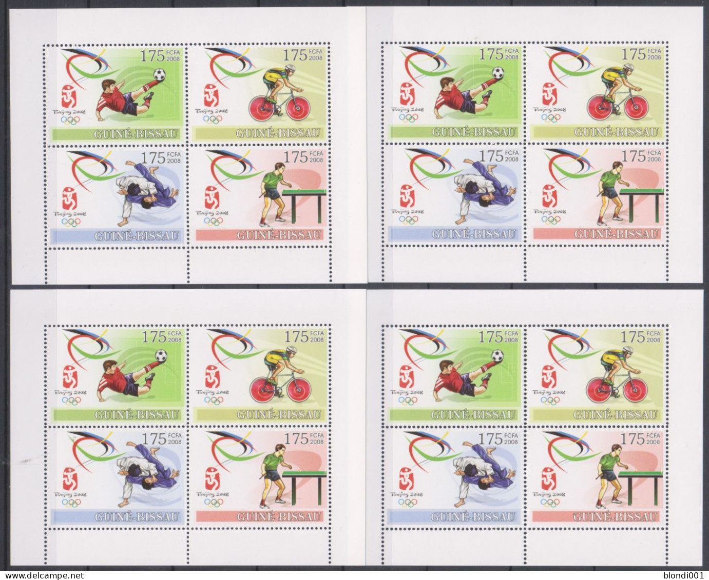 Olympics 2008 - Table Tennis - Judo - Soccer - GUINEA BISSAU - 4 S/S MNH - Sommer 2008: Peking