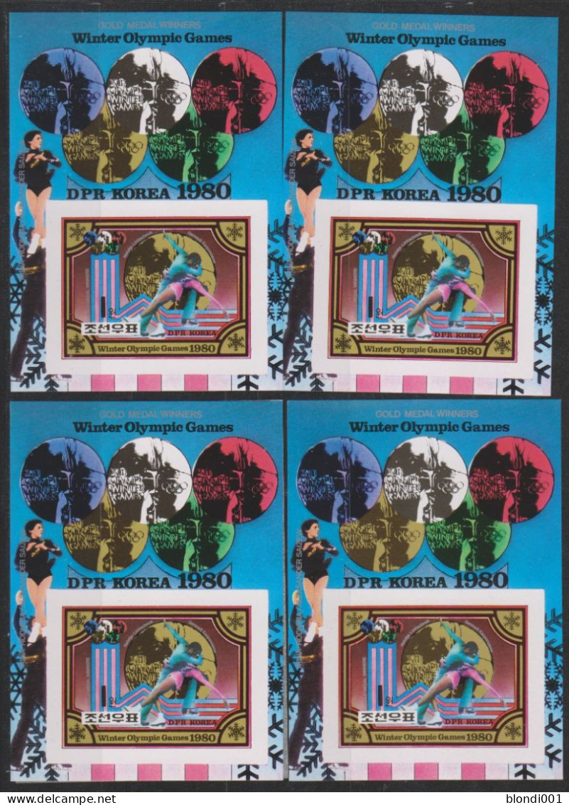 Olympics 1980 - Figure Skate - KOREA - 4 S/S Imp. MNH - Inverno1980: Lake Placid