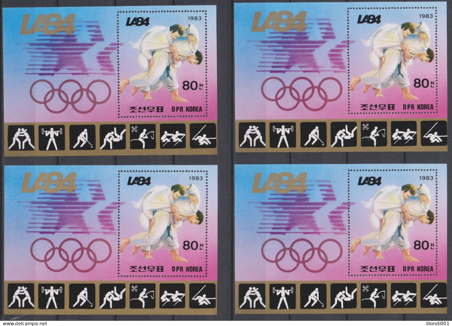 Olympics 1984 - Judo - KOREA - 4 S/S MNH - Summer 1984: Los Angeles