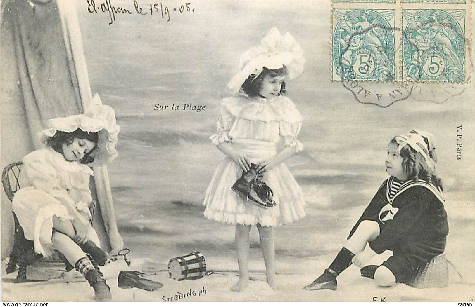Série de 6 cartes , Sur la plage ( fillette en tenue de bain ) , * 502 04