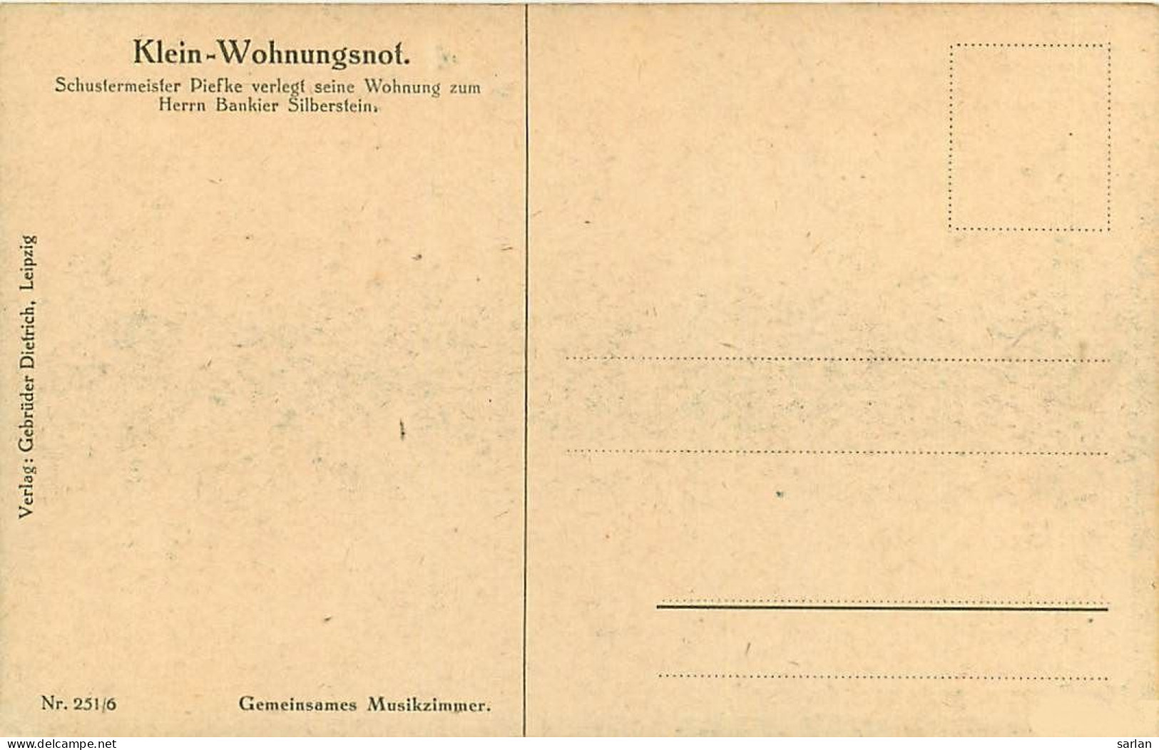 Illustration de Artur Thiele , Série de 8 cartes  , Klein-Wohnungsnot , * 502 00