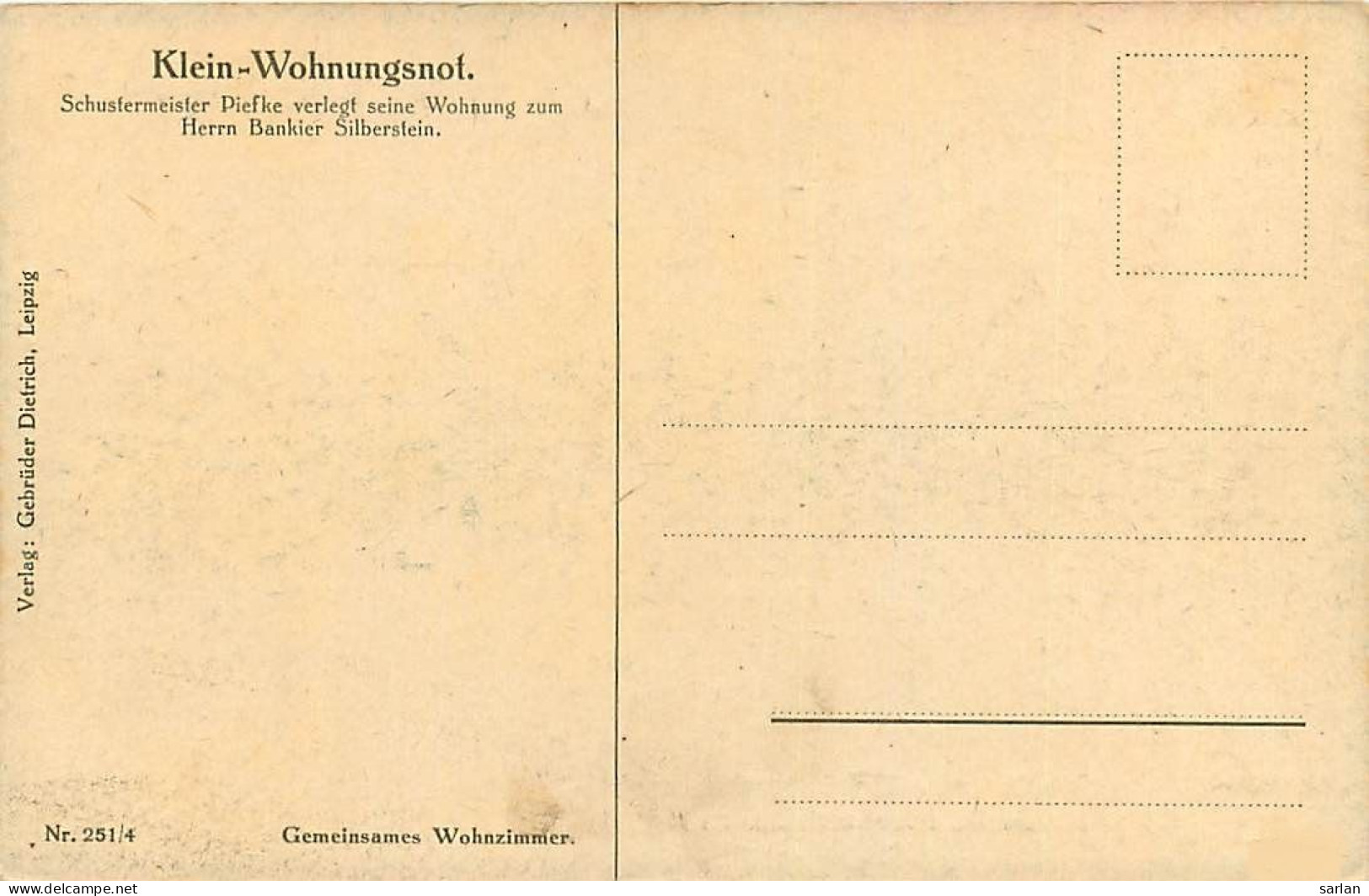 Illustration de Artur Thiele , Série de 8 cartes  , Klein-Wohnungsnot , * 502 00