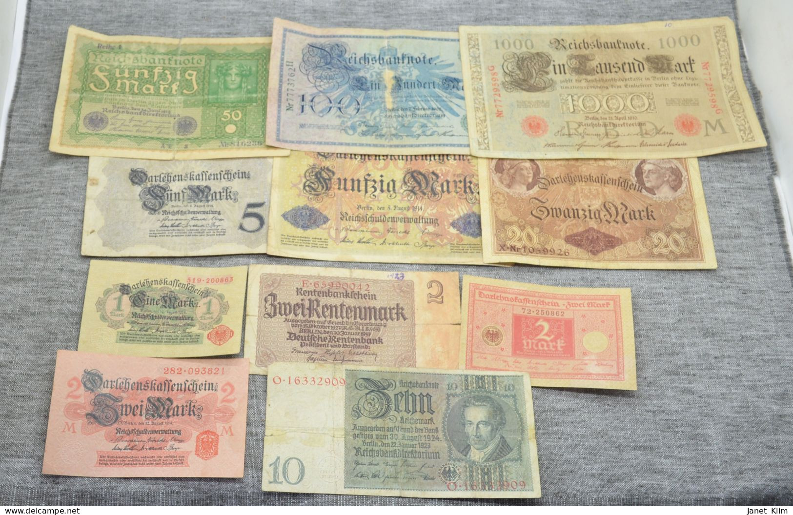 Lot Of German Vintage Paper Money Lot 11 Psc - Colecciones