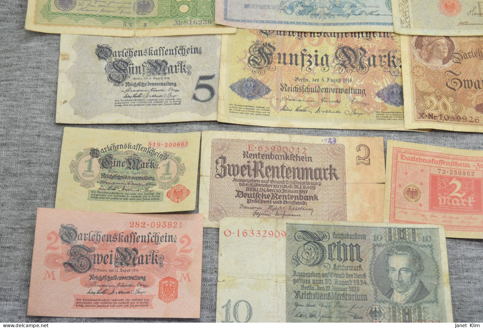 Lot Of German Vintage Paper Money Lot 11 Psc - Sammlungen