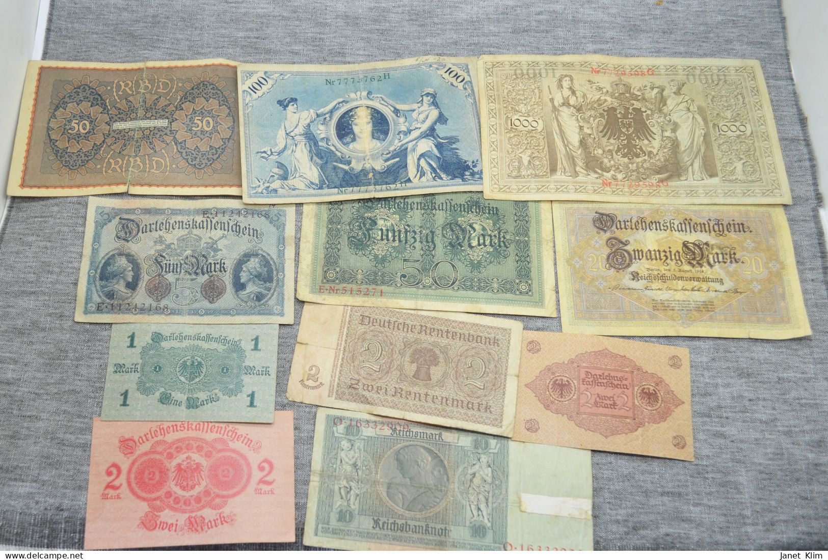 Lot Of German Vintage Paper Money Lot 11 Psc - Colecciones